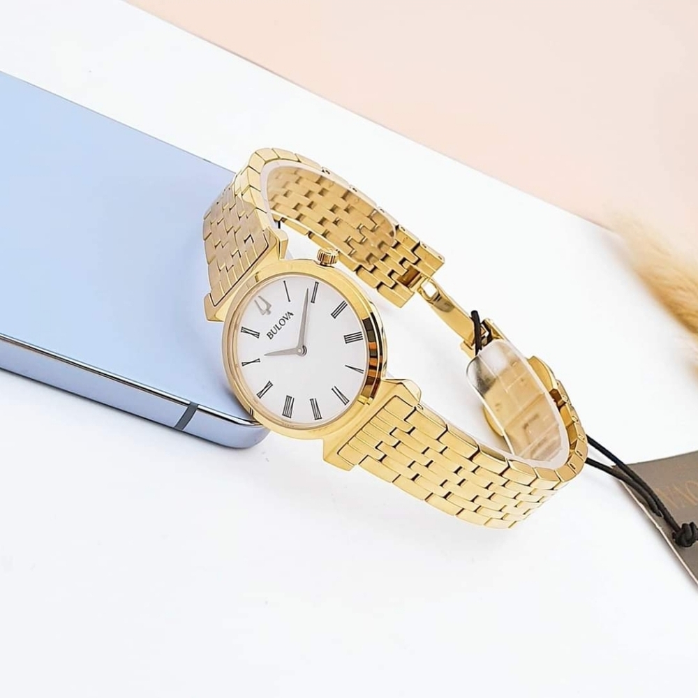 ***BRAND NEW*** Bulova Regetta White Dial Gold Tone Steel Women's Watch - Picture 8 of 10